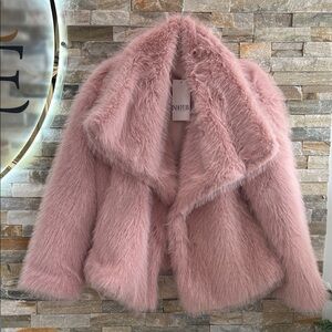 Women's Pink Faux Fur Jacket